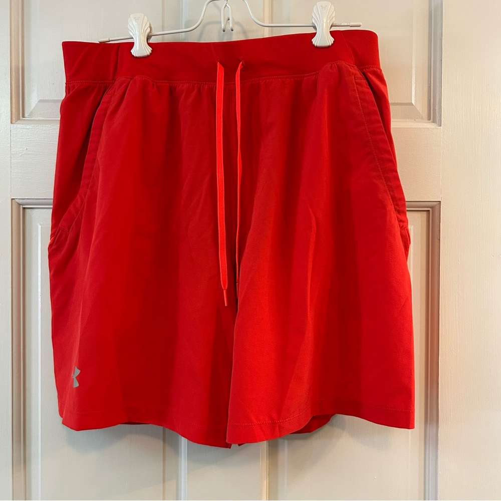 Under Armour Shorts Men's Large Red Heatgear Fitted Lined